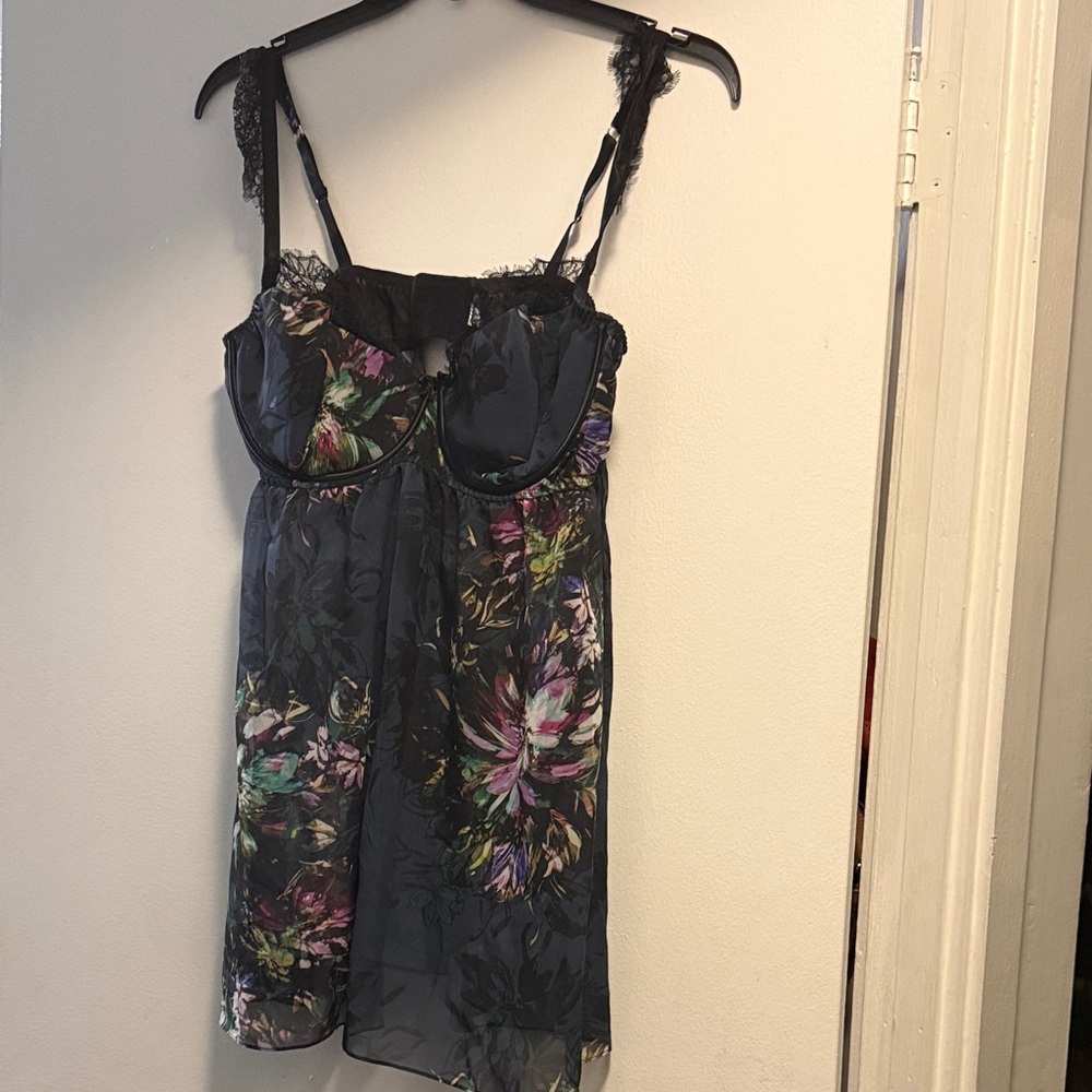 Floral Lace Trim Lingerie